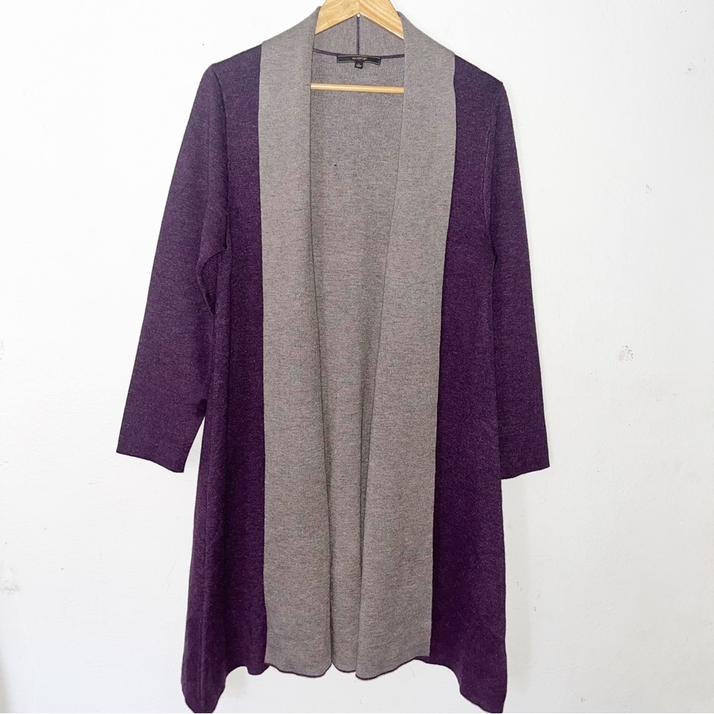 BCBG MAX Sport Open Front Cardigan Duster Sweater coat Sz L